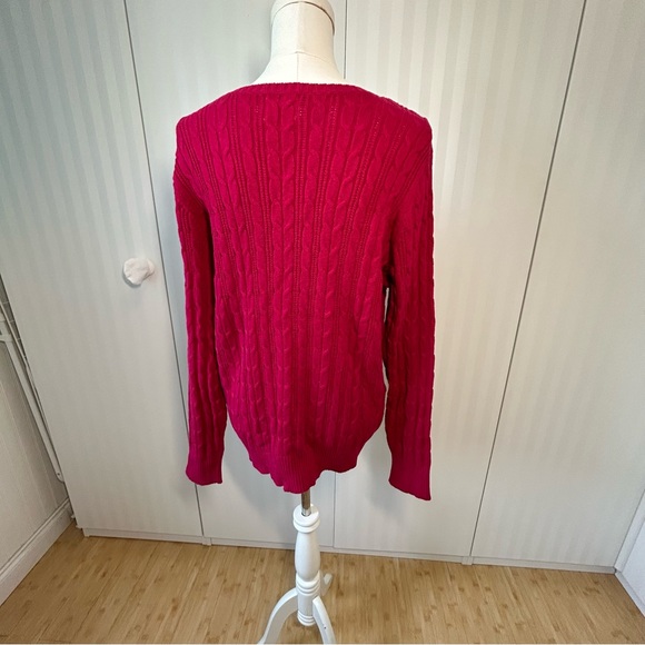 NWT St John’s Bay pink cable knit sweater Size XXL - Picture 4 of 12